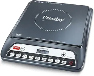 Prestige PIC 20 1600 Watts Induction Cooktop | 4KV Surge Protection | 8 Preset Indian Menu Options & Timer | Soft Touch Button | Easy to Clean | Porta