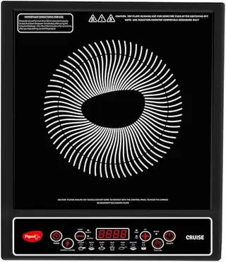Pigeon by Stovekraft Cruise 1800 watt Induction Cooktop With Crystal Glass,7 Segments LED Display, Auto Switch Off - Black