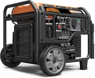 GENMAX Portable Inverter Generator, 6000W open frame Gas Powered High Speed Engine with Electric Start, Ultra Lightweight for Backup Home Use & Job Si