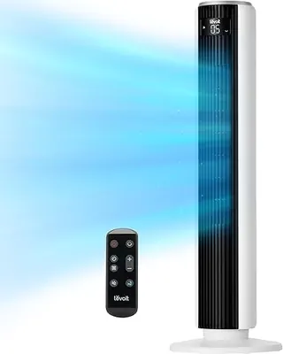 LEVOIT Tower Fan for Bedroom, 90° Oscillating Standing Fan with 28dB Quiet for Sleep, 25ft/s Velocity, 12H Timer, 5 Speeds 4 Modes, Remoter, Bladeless