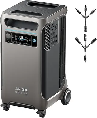 Anker SOLIX F3800 Portable Power Station, 3840Wh, LiFePO4 Batteries, Ultra-High 6000W AC Output with 120V/240V, Solar Generator for Home Backup, RVs,