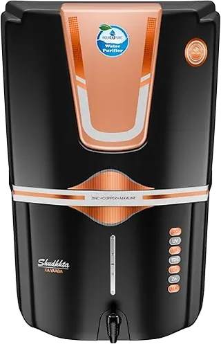 AQUA D PURE Zinc RO Water Purifier with Bio Copper and Alkaline Filter Technology Purification, UV, UF and TDS Controller | 12Litre | Fully Automatic