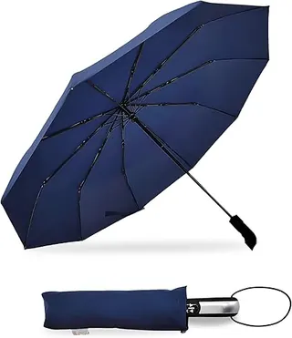 Destinio Umbrella for Man - Large Size, Fully Automatic, Windproof Fibreglass Ribs, UPF 50+ Sun Protection, Premium 210T Pongee, Foldable Umbrella for