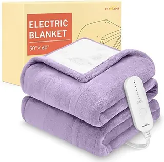 HOMLYNS LuxeHeat Heated Blanket Electric Blanket, Soft Flannel Sherpa Heated Throw, Heating Blanket with 5 Heat Settings, 3 hrs Timer Auto Shut Off (5