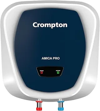 Crompton Amica Pro 15 Ltr Storage Water Heater | 2000W Heating Element | 5 Star BEE Rated | Glassline Tank |Rust-Proof Body | High-Rise Compatible | 2