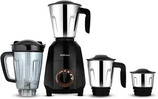 Bajaj Rex Dlx Ninja Series 4 Jar 750W Mixer Grinder | DuraCut Blades | 4 Stainless Steel Mixer Jars | Dry & Wet Grinding | 2 Yrs Warranty 【Black/Brown