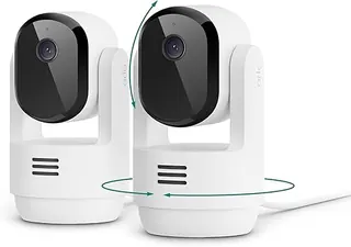 Arlo Essential Indoor Pan Tilt Security Camera 2K (2025 Release) - Wired Plug-in Power, Person Recognition, Animal Detection, Animated Preview, 1-Mont