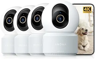 Anona 4K UHD Indoor Camera, Pet/Dog/Baby Security Camera with Phone App, 360°Pan-Tilt, 2.4G/5G Dual-Band Wi-Fi 6, Auto-Tracking, Person/Pet/Baby Cryin