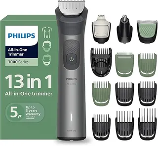 Philips India's No.1 Men's Trimmer | BeardSense Technology | Self-sharpening blades | 13-in-1 Grooming Kit- Beard,Hair,Body, Nose,Intimate | 120min. r