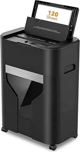QUIETLEMON 120-Sheet Auto Feed Paper Shredder, 40 Min Non-Stop, Shredders for Home Office Heavy Duty, P-4 Ultra Security Shredder for Home Office, Cro