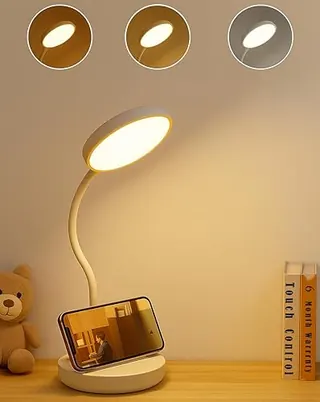 SaleOn 1200mAh Battery Rechargeable LED Desk Lamp with USB Type-C | 6 Month Warranty | 3 Lighting Modes | Touch Control | Eye Protection | Mobile Hold