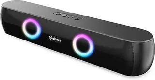 pTron Fusion Beam V2 16W Bluetooth Soundbar Speaker, Stereo Sound, RGB Lights, Metal Grill, Soundbar for Phone/TV/Laptop/Tablets, BT5.3/Aux/TF Card/US